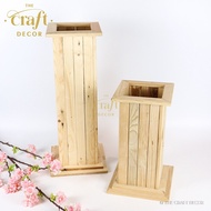The Craft Decor Wooden Pot Stand | Pasu Kayu Tinggi Letak Bunga Dan Hiasan Rumah | Long Decoration Vase