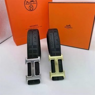 HERMES2424 First Layer Leather Men's New Style Belt Belt Smooth Genuine Leather Casual