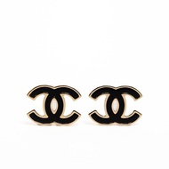 CHANEL 黑金經典雙C耳環