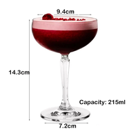 【A Fond Party】 215ml Coupe Cocktail Glass Saucer Champagne Glass