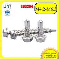 M4.2/M4.8/M5.5/M6.3 Drill tail screw 304 stainless steel outer hexagonal color steel tile self-tappi
