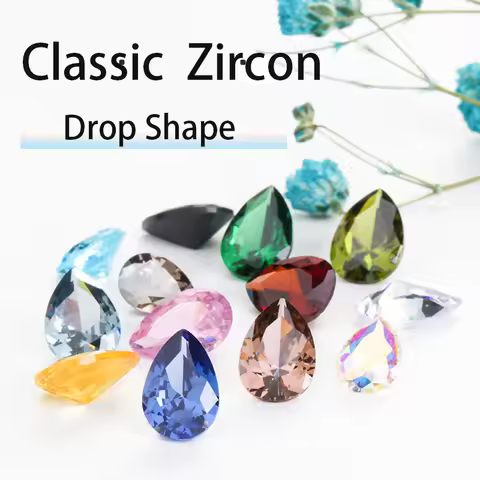 Astrobox Zircon Stone K9 Glass Stone High Quality Pointback Drop Loose Crystal Rhinestone DIY Clothi