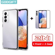 Samsung A54 A34 5G Phone Case and Tempered Glass for Samsung Galaxy A15 A14 A24 A13 A52 A12 A32 A72 A53 A52S A51 A71 A42 5G A21s A31 A20S A20 Full Screen Protector Transparent Shockproof TPU Soft Cover