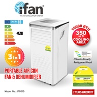 iFan 3IN1 Portable Aircon 10K BTU, Portable Air Conditioner, Air Cooler Fan, Dehumidifier Cools up to 350sq.ft. (IF9010)