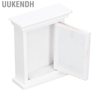 Uukendh Dollhouse Mini Mirror Cabinet 1:12 Miniature Mirrored White Bathroom