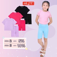 H&T baby girl outfit Set, short-sleeved crop top and leggings Set, 4c cotton rib, sweet colors for b