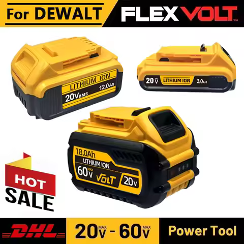 For DeWalt 20V-60V 18Ah/6Ah/3Ah Rechargeable Battery - Fits DCB204, DCB205, DCB206, DCB609, DCB184, 