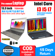 TOSHIBA Laptop R632 Ultrathin work study in Core i7 3rd Gen Processore 13.3 inches 4G 8G 16G ddr3 RAM 250g 320g 500g HDD 128g ssd