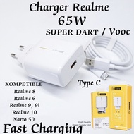 Charger Realme 65W Watt TYPE-C Super Vooc Fast Charging Carger Realme 5 / 5PRO / 6 / 6PRO / 7 / 8  /