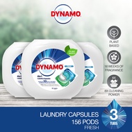 DYNAMO 4in1 Plant Based Laundry Capsules 52 Pods x 3 Tubs