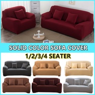 1 2 3 4 Seater Sarung Sofa Cover Universal L-Shape Slipcover Home Room Decoration Plain color including foam stick one sofa cover one free pillow case