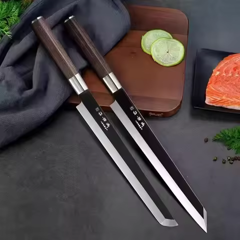 Stainless Steel Salmon Sashimi Knife Professional Meat Cleaver Japanese Sushi Knife Chef Knife with 