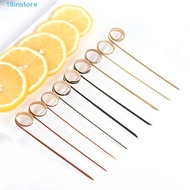 INSTORE Cocktail Skewer Cocktail Bamboo Barbeque Scissor Shaped Party 100Pcs Ring Toothpick