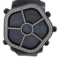 二手 Jacob & Co. 5時區 Ghost GMT 手錶 JC-GST-WHD，不鏽鋼和橡膠，黑色石英機芯，數字顯示，5錶盤，男士。