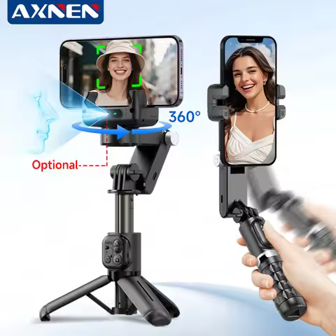 AXNEN AI Handheld Gimbal Stabilizer Q19 360 Rotation Desktop Auto Face Tracking Selfie Stick Q18 Ant