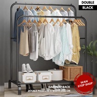 Garment Rack Steel Clothes Pole Rack Clothing Display Hanger Organizer Rak Baju Besi Kukuh Multipurp