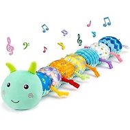 Baby Tummy Time Toys 0-6 Month Musical Stuffed Animal Plush Caterpillar Toy for Infant 6-12 Month Te