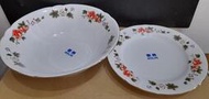 早期大同瓷碗 瓷盤 大同歌林瓷碗 湯碗 碗公及瓷盤 淺瓷盤- 2 個合售