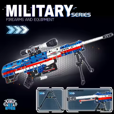 The prime AK 47 building block gun can fire boys to assemble the Barrett sniper rifle to assemble ch