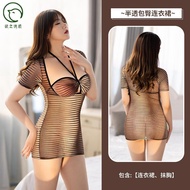 Temptation Of Desire Micro Supply See-Through Halterneck Low-Cut Sexy Gradient Suit Lingerie NS [Pig