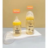 (free nipple) PPSU wide neck milk bottle 160ml-240ml Babuu Golden Tiger shape New Model 2026