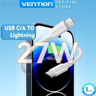 Vention 27W Lightning Cable USB 2.0 Type-C Male to Lightning Male 3A Cable 1M White