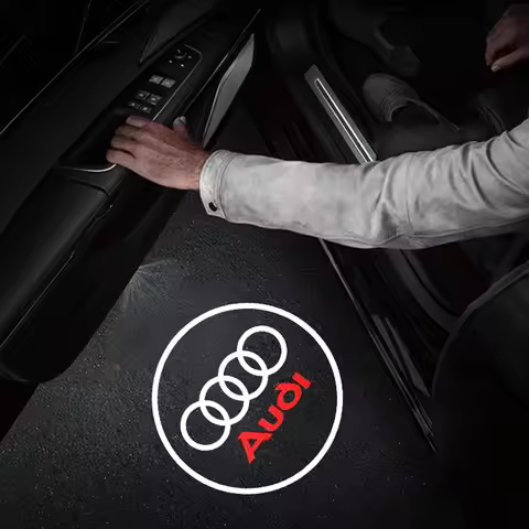 2Pcs LED Car Door Welcome Light HD Wireless Light Projector Lamps For Audi A3 A4 A6 A5 Q5 A1 Q7 Q6 Q