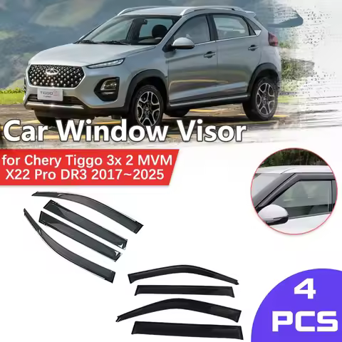 Window Visor for Chery Tiggo 3x 2 MVM X22 Pro DR3 2017~2025 Rain Eyebrow Shelter Vent Awning Smoke D