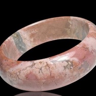 薔薇輝石 手鐲 全粉玉化 老礦原礦 內徑 58mm 玫瑰石 手環 桃花玉