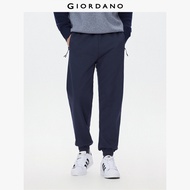 GIORDANO Men Joggers Fleece Lined Soft Warm Joggers Elastic Waist Zipper Pockets Athleisure Fashion