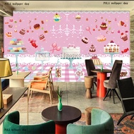 Custom wallpaper mural Pink Cake Macaron Bakery Cake Dessert Restaurant Background Wall Paper Indust