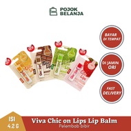 Viva Chic on Lips Lip Balm Moisturizing Lip Moisture Jojoba Oil, Aloe UV Filter Vit E 4.2g/can Pay o