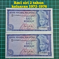 (A30) rm1 siri kedua duit kertas lama 1 ringgit lama mata wang lama barang lama syiling lama kertas 