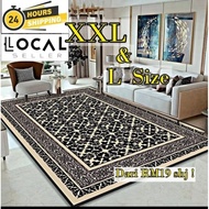 CLASSY XXL Size 6x8 Kaki Karpet Velvet Anti Slip TOP DESIGNS Baldu Carpet Living Room Soft Mats Text