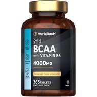 BCAA Tablets | 4000mg BCAA per Serving | Essential Amino Acid Supplement with Vitamin B6 | 365 Vegan
