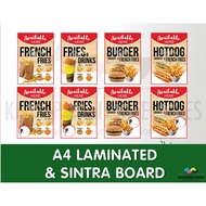 Food Signages French Fries, Fries & Drinks, Burger & Fries, Hotdog & Fries