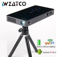 WZATCO CT50S Mini Portable Smart Home Theater Pocket Android 7.1.2 Wifi Mini HD LED Projector For Full HD1080P MAX 4K Pr