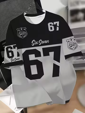 T-shirt For Kids 67 Six Seven Italian Brain Rot Math Joke Tops Y2k Game Saying Short Sleeve Graphic 