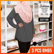 [XS-7XL]TUDIAA ZAHRAA COTTON-Tshirt Muslimah Basic Long Sleeve Blouse Cotton Plus Size(Page 4)