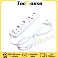 LWD 4-Gang Neon Extension Trailing Socket Plug (1.8 meter)