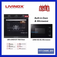 Livinox LBO-LINOX 6F-75SS Built-In Oven & LMW-925-BL Built-In Microwave
