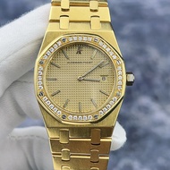 Aibi Royal Oak Old Women's Watch 18K Gold Material Original Diamond-Inlaid English Movement Watch 34mm Audemars Piguet