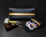 時尚真皮錢包長夾 極簡主義皮夾錢夾 iPhone X / iPhone 8 Plus 手機皮革保護套 手工皮革信用卡包 手拿包 禮物