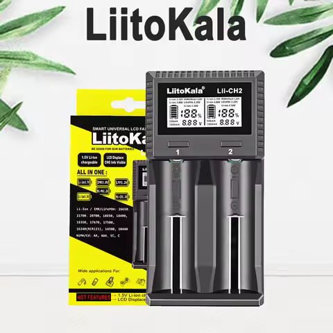 Liitokala Lii-CH2 1.5V Li-ion Battery Charger for NiMH LiFePO4 Li-ion 3.7V 1.2V 3.2V 18650 21700 266