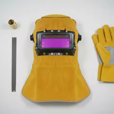 Bovine Leather Leather Metal-Joining Hood Glare-Reducing Auto Darkening Metal-Joining Helmet Bovine 