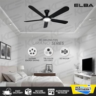 (KCE)🔥(11.11 SUPER DEALS)Elba Ceiling Fan With Light DC Motor ECF-N5650 N6030 N5652L 5 Blade 60 Inch