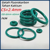 [MX1] Getah Fluorokarbon Tahan Kakisan  CS2.4mm * OD5-70mm O-Ring Green Fluorine Glue O-Ring FKM Sea