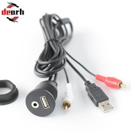 Car Dashboard Flush Mount USB AUX Extension Panel RCA+USB to USB+AUX 150cm Cable
