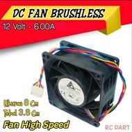High Speed Fan DC 12v - 6.00A Size 8cm Delta 9626A28R