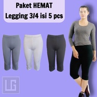 [New Upload] SAVING PACKAGE CONTAINS 5 PCS Leggings 3/4 Adult Standard